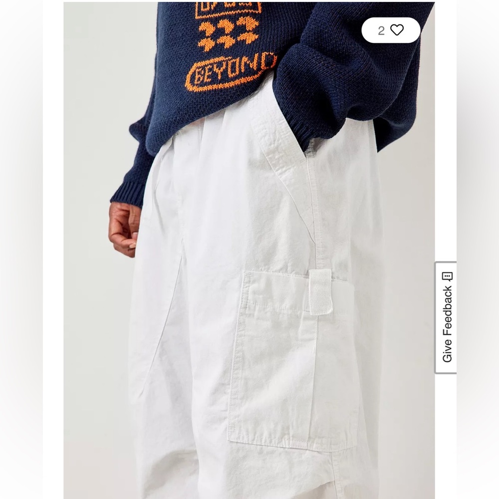Jaded London White Cargo Pants Relaxed Fit